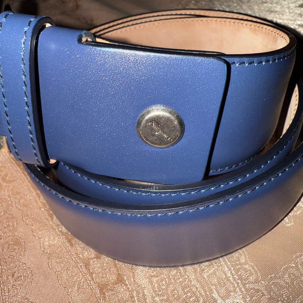 Salvatore Ferragamo Blue Silver Belt Classic Design - Picture 2 of 9